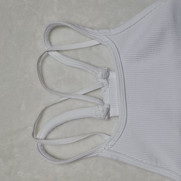 FP Movement by Free People Happiness Runs Ribbed Bra White Medium - Picture 4 of 15